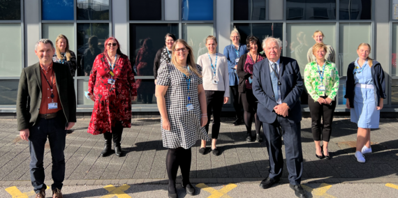 Cllr David Roche, Council staff and some members of the nursing team.