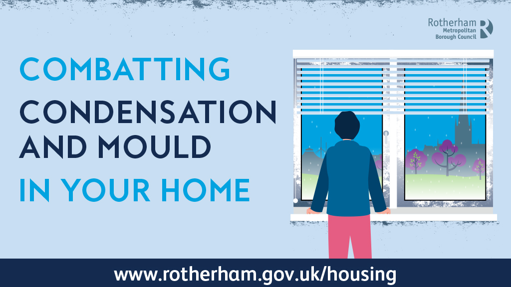 Mould and condensation drawing, man at window