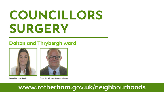 Graphic showing photographs of ward councillors advertising their surgeries 
