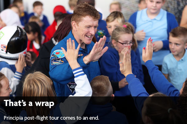 Image of Tim Peake with students