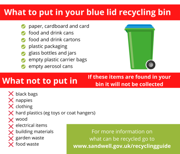 Wednesday Recycling, General Waste and Garden Waste collection