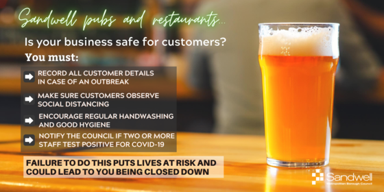 Pub covid-19 reminder