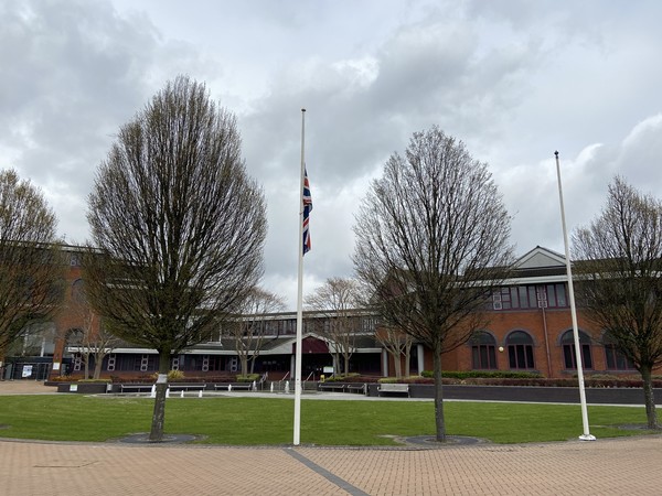 Sandwell Council House, flag lowered to half mast