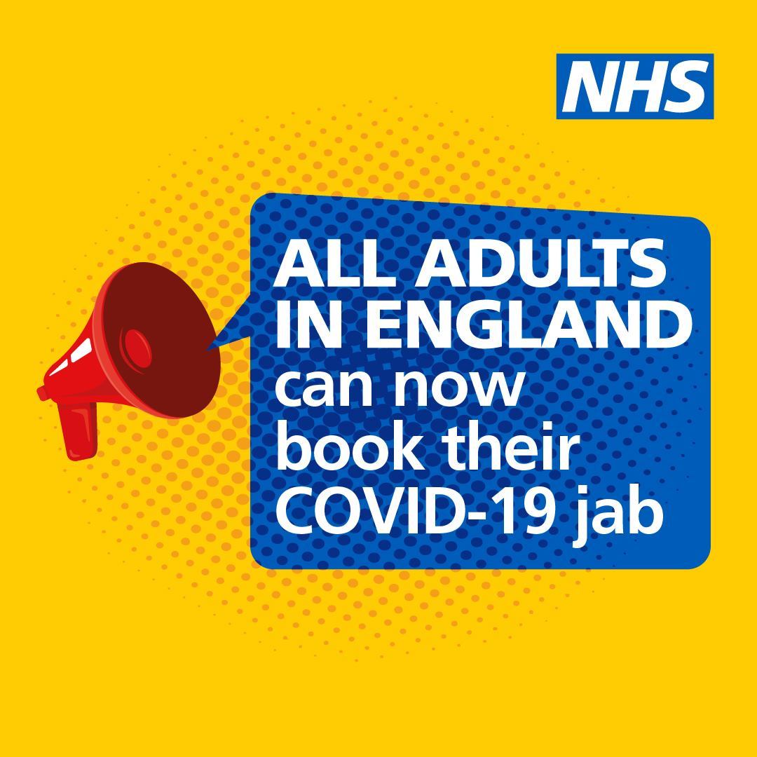 All adults in England can now book their Covid-19