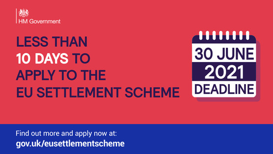 EU Settlement Scheme less than 10 days to go