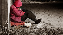 Stock image of a person sleeping rough