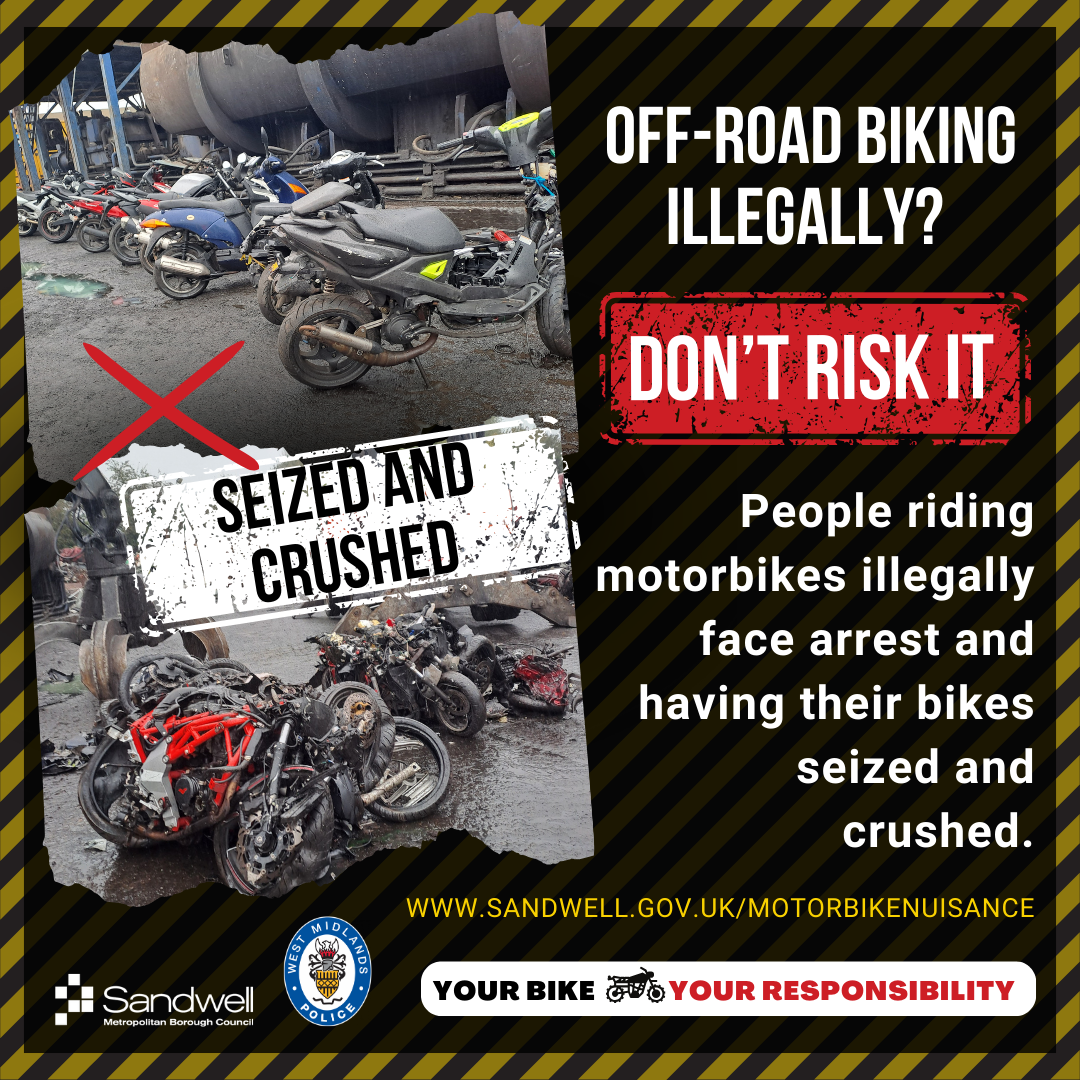 Off-road motorbikes could be seized and crushed if used illegally