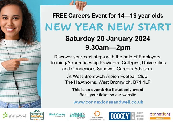 Sandwell Connexions New Year New Start event Sat 20 Jan 2024