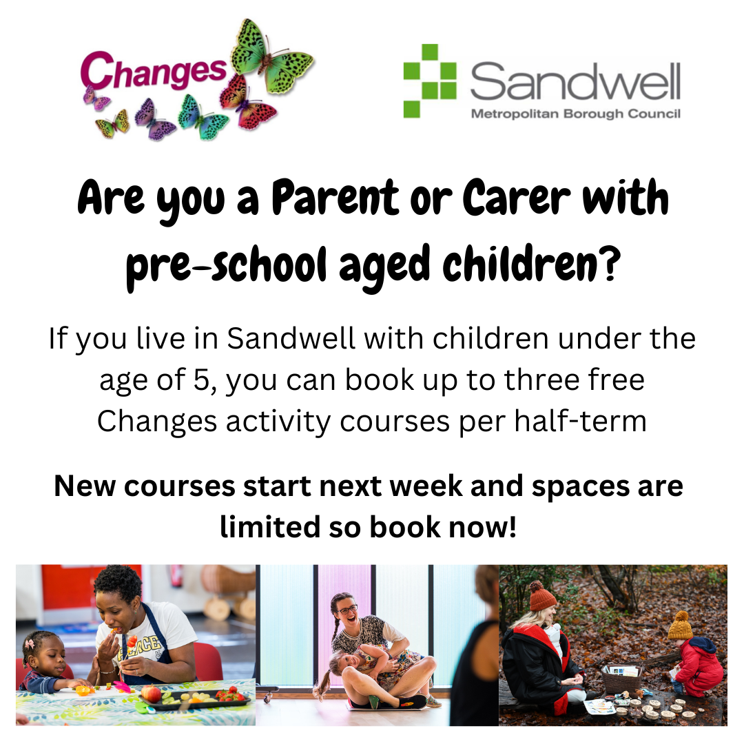 FREE sessions to families living in Sandwell with pre-school aged children (under 5 years old)