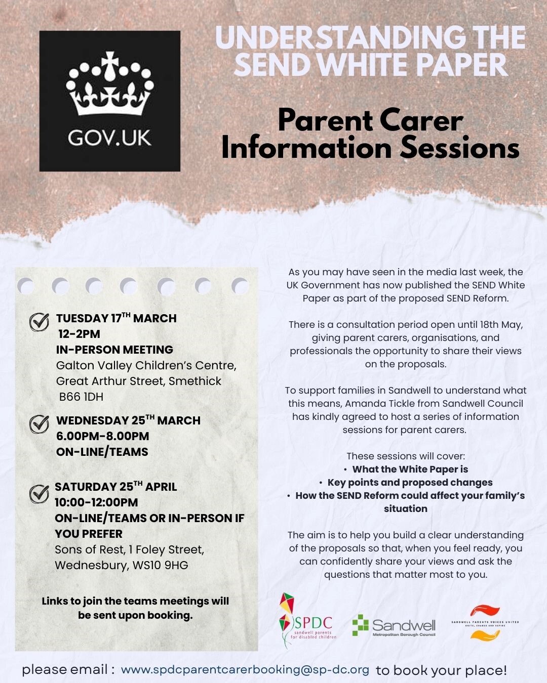 Parent Carer White Paper Information Session