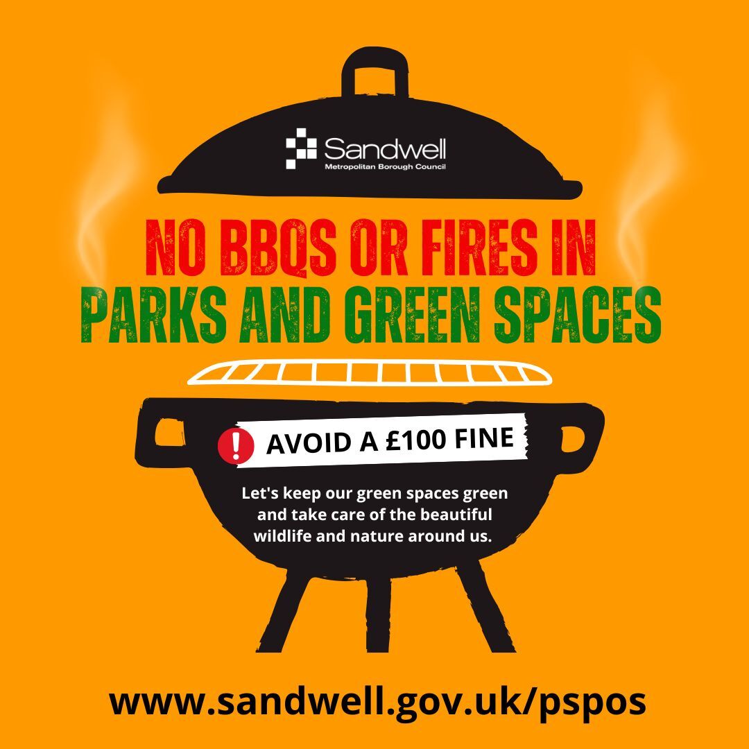 No barbecues in parks or green spaces - avoid a £100 fine