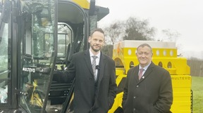 Minister Simon Lightwood MP and Councillor Keith Allcock with the Multihog