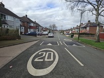 Completed traffic calming scheme in Cherry Tree Avenue, Yew Tree