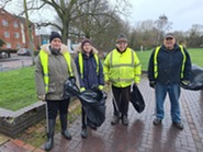 A volunteer litter pick at Broadwell Park in Oldbury