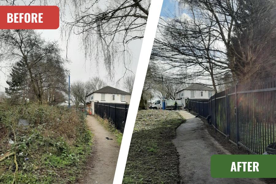 Mason Street before and after a clean-up