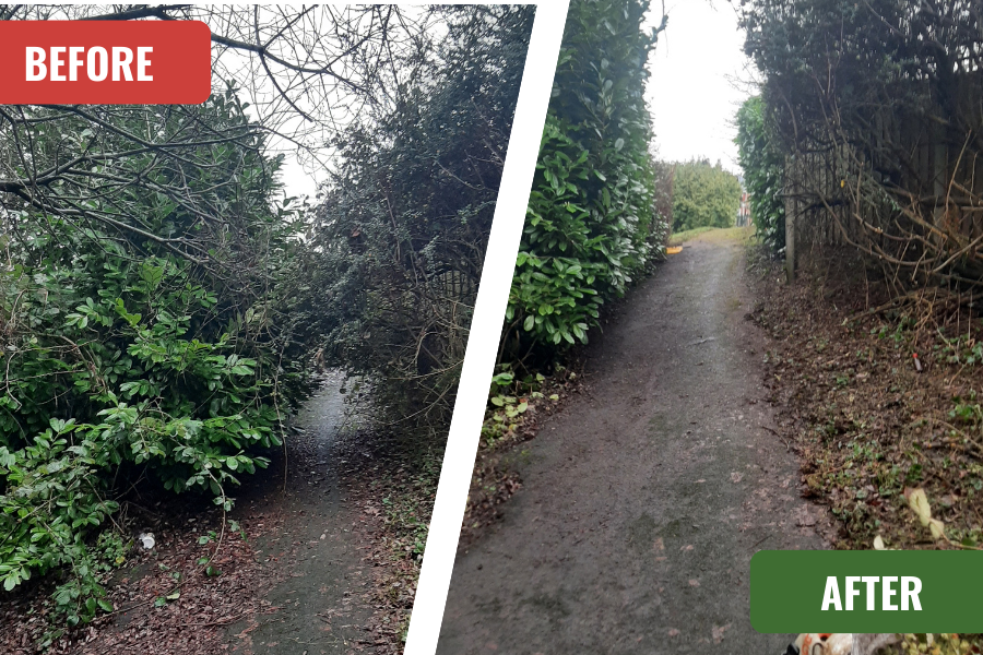 Stokesay Close before and after a clean-up