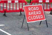 Road closed sign