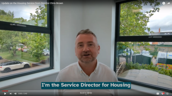 Thumbnail of YouTube Video. Text - Intro - Chris Brown Housing Service Director