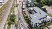 Firepool/innovation centre from the air