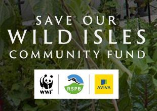 Save our wild Isles community fund logo. Aviva logo