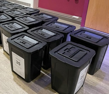 stock pic of ballot boxes