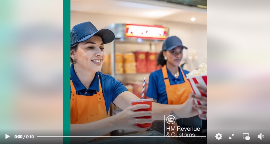 Video thumbnail of two female members of staff serving food in a fast food restaurant, courtesy of HMRC