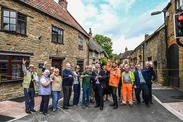 Councillor Mike Best opens the A30 with villagers in West Coker by Len Copland