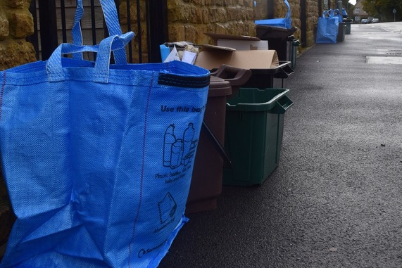 Bags and boxes in the street