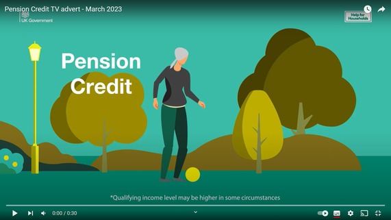 YouTube Video thumbnail of DWP's Pension Credit TV advert