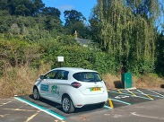 latest electric vehicle charging point at Dunster Steep car park