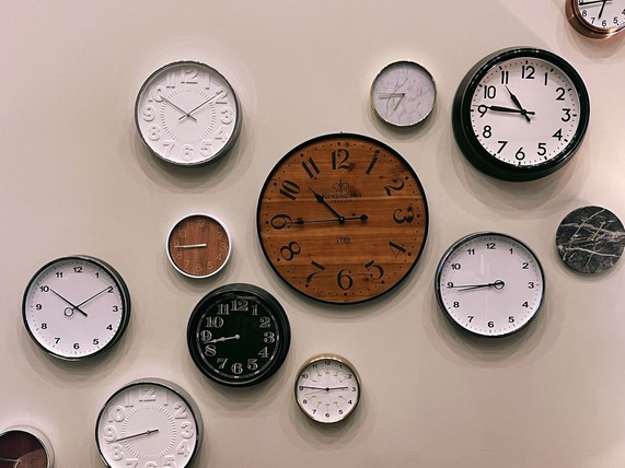 Clocks on a wall