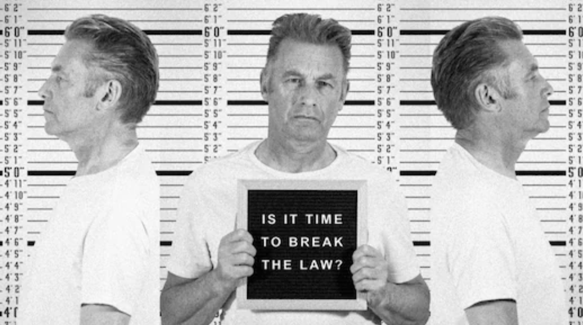 chris packham posing as a criminal in photofit style