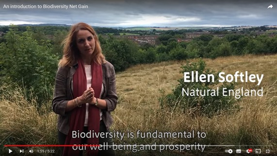 YouTube video thumbnail of Natural England's Introduction to Biodiversity Net Gain.