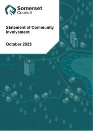 Front cover of the Statement of Community Involvement with rural themed icons on a dark green background.