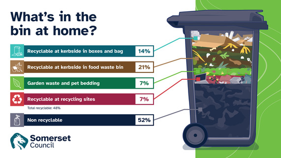 What's in our bin at home info graphic