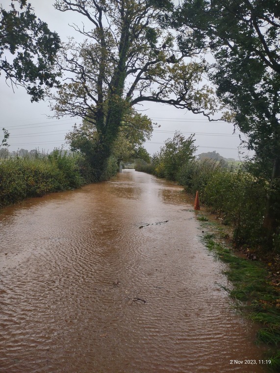 Flooding as a result of Storm Ciaran