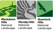 Graphic showing Somerset National Landscape logos