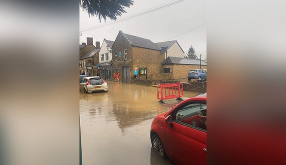 Flooded roads in South Petherton