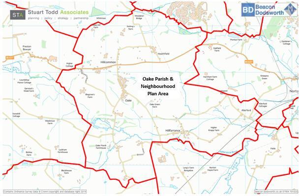 Map of Oake Parish and Neighbourhood Area Boundary