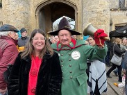 Cllr Federica Smith-Roberts, Lead Member for Communities, Housing and Culture, with  Wells Town Crier, Len Sweales