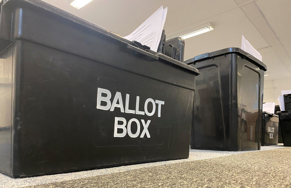 Ballot boxes.