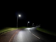 Streetlights at night.