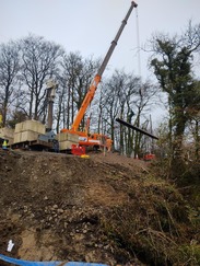 Team using 30-tonne piling rig to carry out repairs on vital west Somerset route.