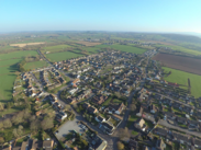 Aerial view of Ruishton and Thornfalcon parish, Somerset.