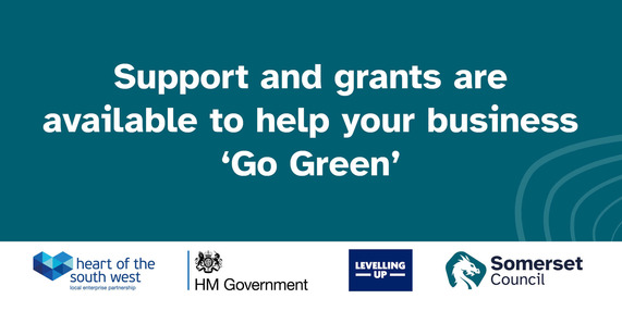 Graphic advising that support and grants are available to businesses.