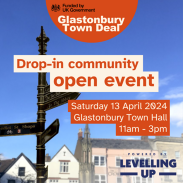 Open day poster with photo of signpost.