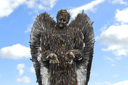 Statue the The Knife Angel made out of knives.