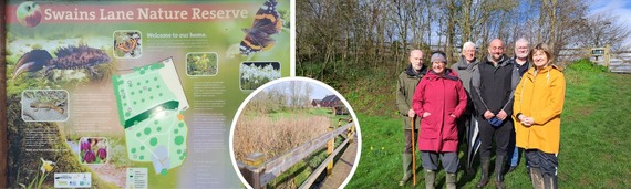 Dixie Darch and volunteers at Swains Nature Reserve