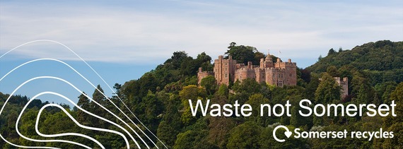 waste not somerset banner. a view of somerset with the somerset logo