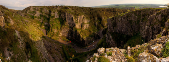 aerial image of cheddar gorge